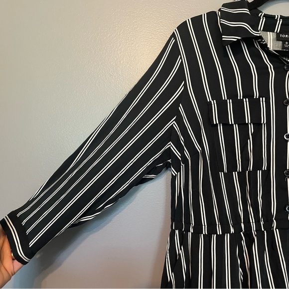 Torrid | Navy & White Stripe Georgette Midi Button Up Shirt Dress sz O - Picture 6 of 13